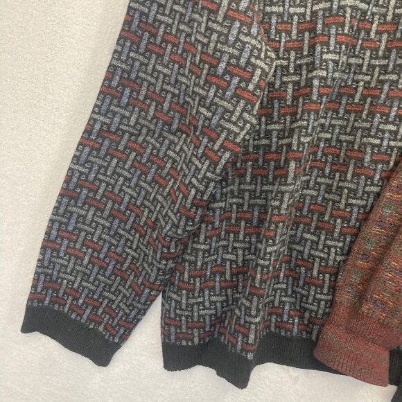 Lot of 2 Retro Crewneck Sweaters Mens Large Baggy Relaxed Red Black Knit Vintage - Picture 5 of 16